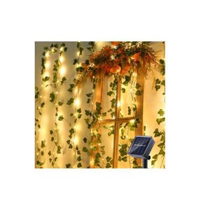 Lierre artificiel, feuille Guirlande lumineuse, 2M 20 LED decoration  chambre aesthetic Vert Feuille, guirlandes lumineuses pour Célébration,  Mariage, Cuisine, Jardin, Bureau Deco (1 Pièces)