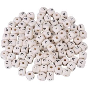 Perles 100 Pcs En Bois Alphabet Lettre Unique Perles Mixt