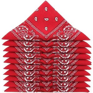 ECHARPE - FOULARD Lot de 10 bandanas rouges de QUALITE SUPERIEURE en