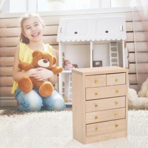 MAISON POUPÉE HURRISE armoire miniature Décoration de meubles de modèle de meuble en bois miniature de maison de poupée pour maison de poupée