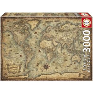 Puzzle Mappemonde Ravensburger-16633 2000 pièces Puzzles - Cartes du Monde  et Mappemonde