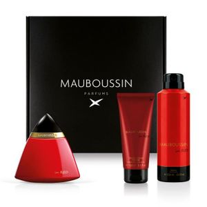 COFFRET CADEAU PARFUM Mauboussin - Coffret Découverte 2023 In Red : Eau de Parfum 100ml, Gel Douche 100ml & Déodorant 200ml