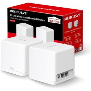 MODEM - ROUTEUR WiFi Mesh AC 1300Mbps Couverture 260 - Mercusys Halo H30G(2-Pack) - 2 Ports Gigabit Ethernet - Beamforming