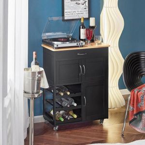 DESSERTE ACHILLE INOX ETAGERE NOIR | Leroy Merlin