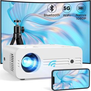 Vidéoprojecteur Projecteur 5G Wifi Bluetooth, 8500 Lumens Vidéoprojecteur, 1080P Native 4K Supportée Led Projecteur Home Cinéma, Compatible A[J1954]