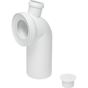 PIPE D'EVACUATION WC Pipe coudée de WC - TYC - Diamètre 110 / 90 mm avec piquage (50) - PVC - Blanc