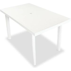 TABLE DE JARDIN  Table rectangulaire en pvc - Blanc - 126 x 76 x 72 cm