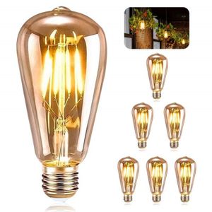 AMPOULE - LED Ampoules E27 Vintage, 6 ampoules LED Edison E27 ST
