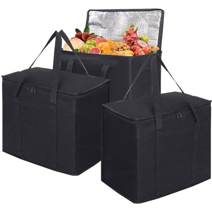 Lubardy 15L (24 Canette) Sac Isotherme Glaciere Souple Lunch Bag Petit Sac  Isotherme Repas Femme Homme Bureau Courses Pique-Nique Noir : :  Cuisine et Maison