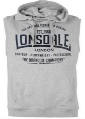 Sweat Shirt Lonsdale Gris Sans Manche Respirant Coton