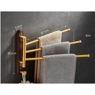 Porte-Serviettes Marbre Doré Brossé - Support Serviettes Salle De Bain Autoportant