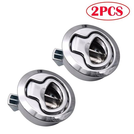 Loquet De Trappe Bateau En Inox 316 - Poignée Tournante Affleurante, Diamètre 6.1 Cm, Pour Accès Et Armoires Marines