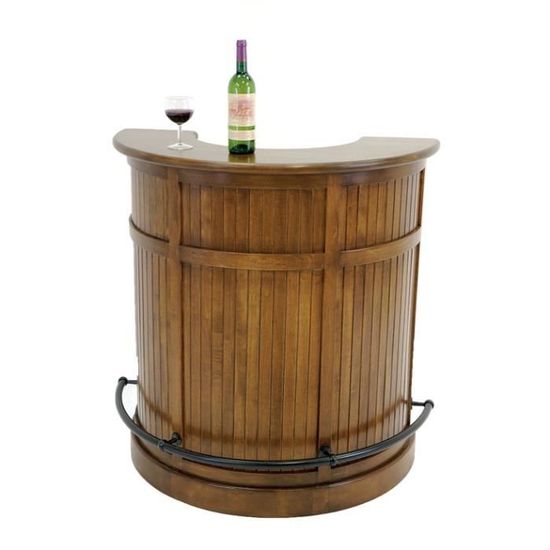 Colonial Bar demi lune 1 porte Yugur Chêne Moyen Cdiscount Maison