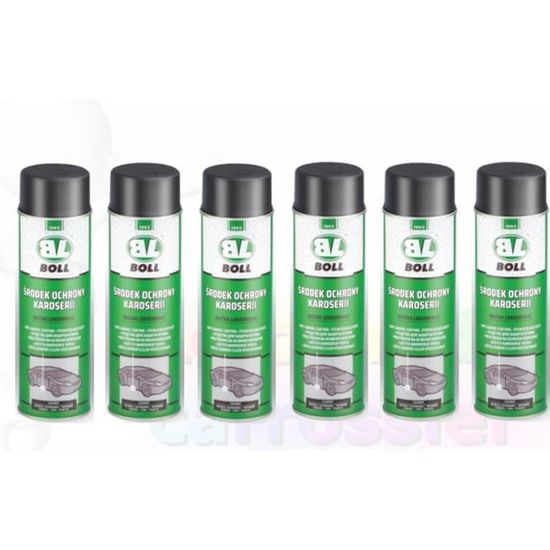 Carton De 6 Bombes Anti-Gravillon Noir | Protection Carrosserie | Séchage Rapide | Élastique Et Peignable | 500ml