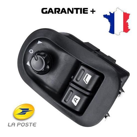 Bouton Interrupteur Lève-vitre Citroën C2 C3 Peugeot 1007 - Référence 6554L7 / 96401469XT, Noir, Neuf