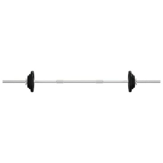 MOVIT Haltères Courts - Lot De 1 De 10kg à 20kg - Barre Tournée Avec Fermetures Étoile - Fitness Maison