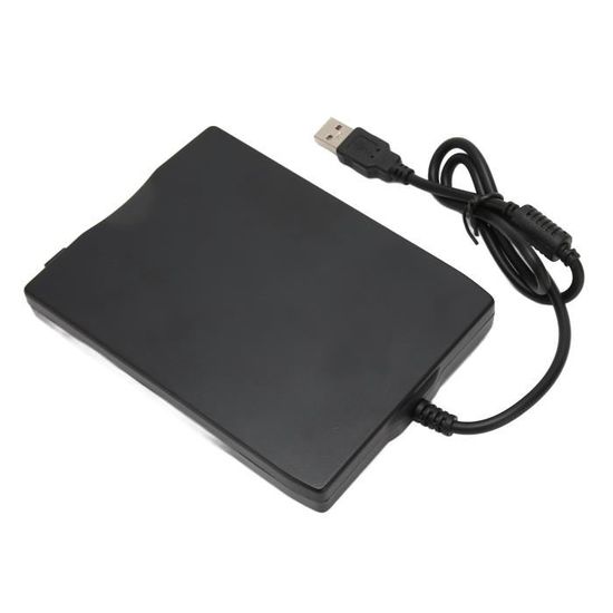 Lecteur USB externe de disquette - 3.5 pouces 1,44 MB Portable - Noir