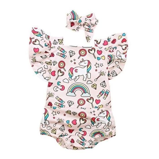 Barboteuse imprimée en coton - Blanc - Bébé fille - 6.00