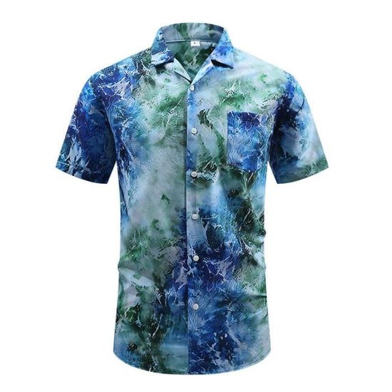 Chemise Hawaïenne Homme - INSFITY - Rouge Imprime Sauvage - Manches