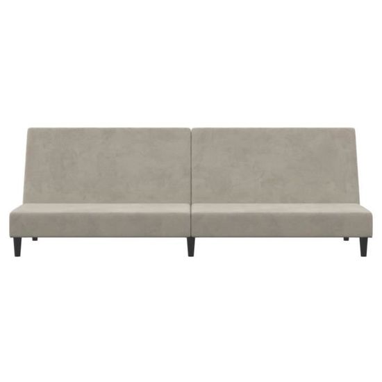 LIA - Canapé à 2 places Gris clair 120 cm Velours HUR7542050165665 - Maison