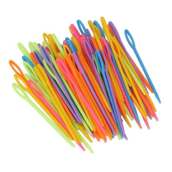 1000 Aiguilles à Coudre En Plastique Gros Chas - Neuf, Générique, Couleur Bleue