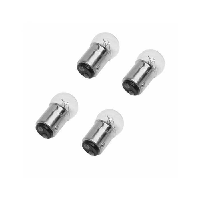 Ampoule-lampe 12v 23-8w norme p23-8w culot bay15d standard blanc (feu arriere+stop) (x4) -p2r-