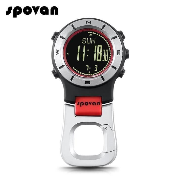 SPOVAN Smart Watch Altimètre Baromètre Boussole LED Clip Montre Sport Montres Pêche Randonnée Escalade Montre de Poche-3