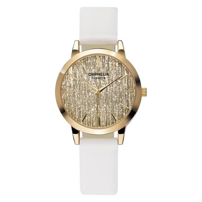 Orphelia Fashion - Montre Femmes - Quartz - Analogique - Bracelet en Cuir - Blanc - OF711910