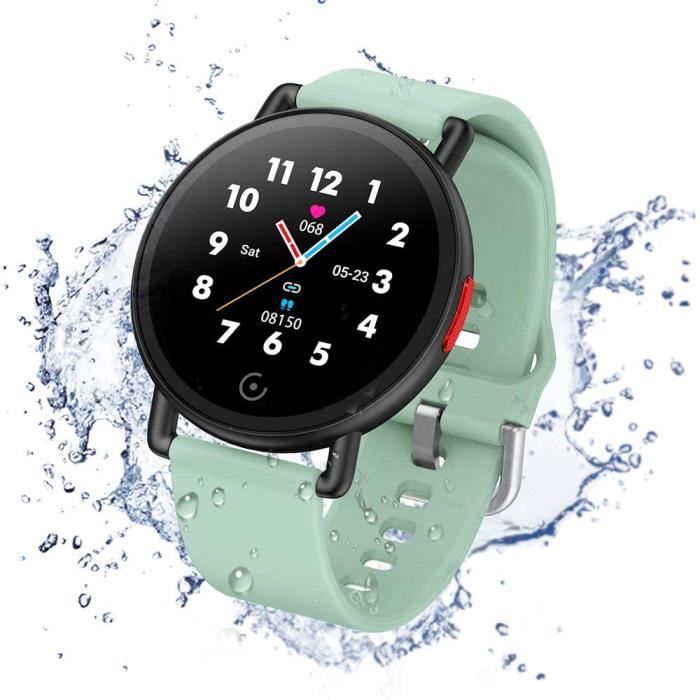 Smartwatch IP68 Montre Connectée Fitness Tracker Watch Sport Podometre Cardiofréquencemètre Montre de Sommeil pour Enfants Fem410