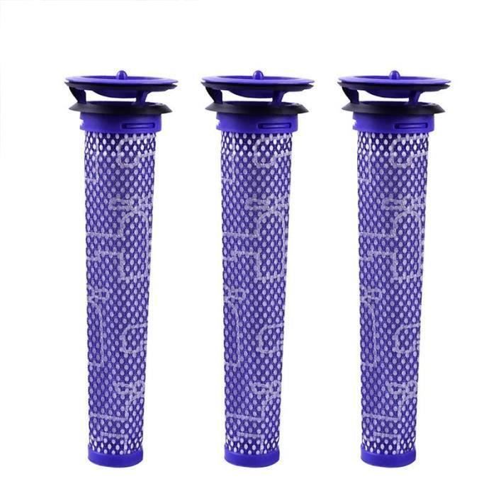 Filtre pour Dyson V8 V7 V6 DC62 Aspirateur #DY-965661-01, Filtre Mélange de Matériaux Standard Bleue, Lot de 3 Mon1224-9-24032
