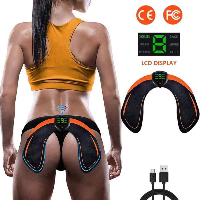ZHENROG Electrostimulateurs fessier,Electrostimulation Musculaire USB Charge Affichage LCD pour Aider à Façonner Le Muscle et à Scul