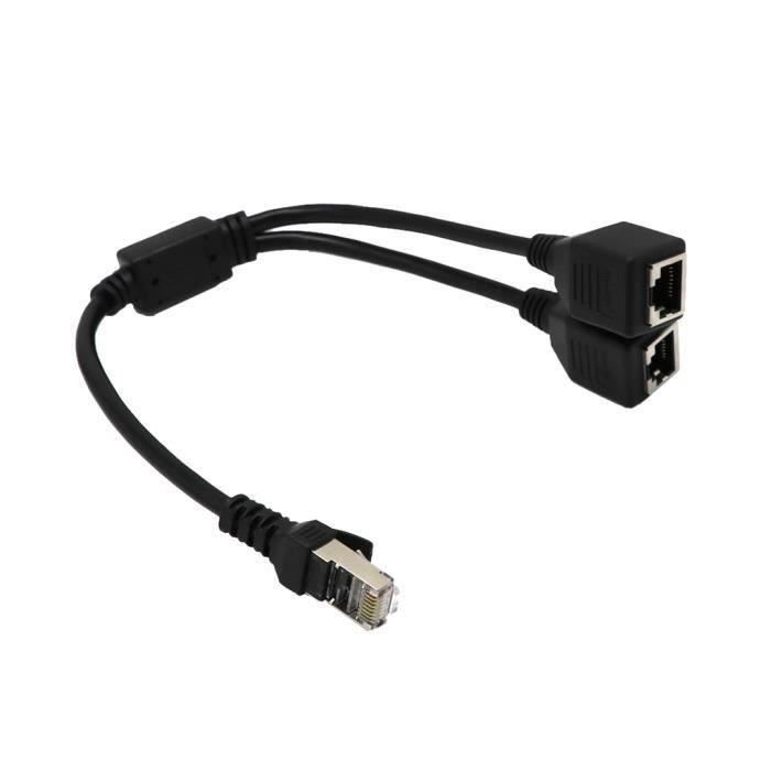 SWITCH - HUB ETHERNET - INJECTEUR 1 Piecex RJ45 Mâle à 2 x Câble adaptateur femelle