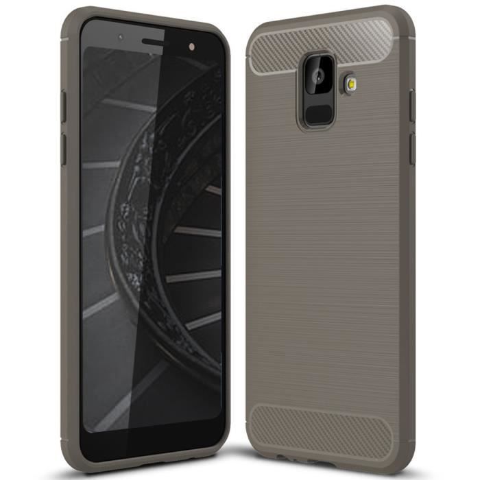 Téléphone Portable De Poche pour Samsung Galaxy A6 2018 Silicone Caoutchouc Gris