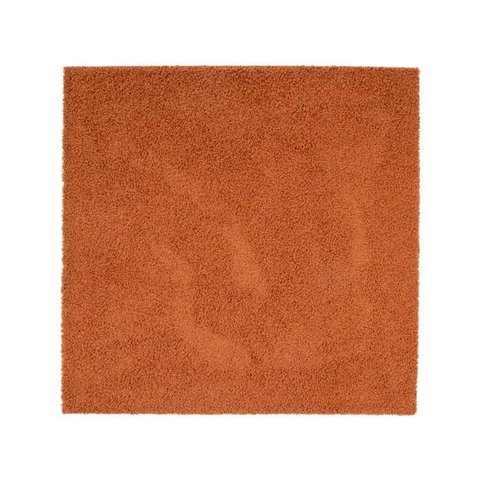 Tapis shaggy à poils longs Swirls Rouge/Orange 60x60 cm - Tapis descente de lit