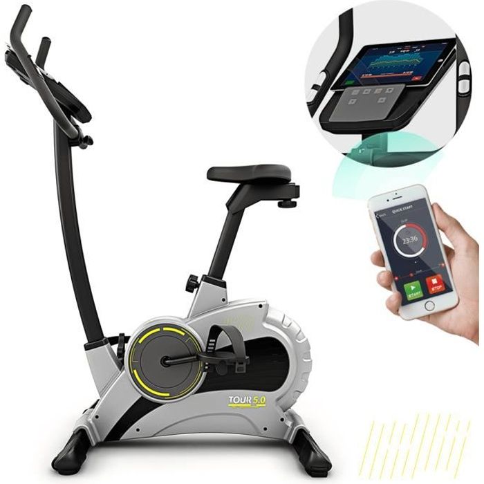 Bluefin Fitness Vélo d'Appartement Tour 5.0 Équipement de Sport à la Maison - Machine d'Entraînement - Résistance Magnétique - Écran