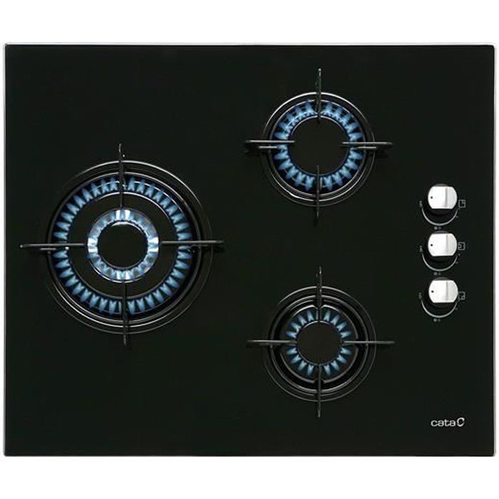 Plaque au gaz Cata CIB6021BK 60 cm Noir (3 Cuisinière)