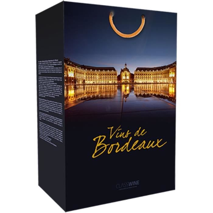 CLASSWINE Pochette pour 2 bouteilles vin de Bordeaux La Bourse
