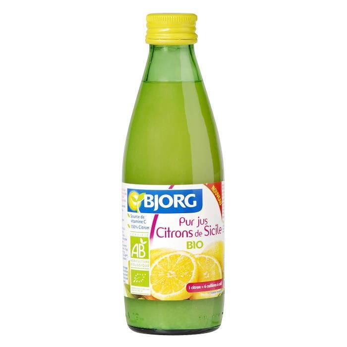 BJORG Pur Jus de Citrons de Sicile Bio 25cl