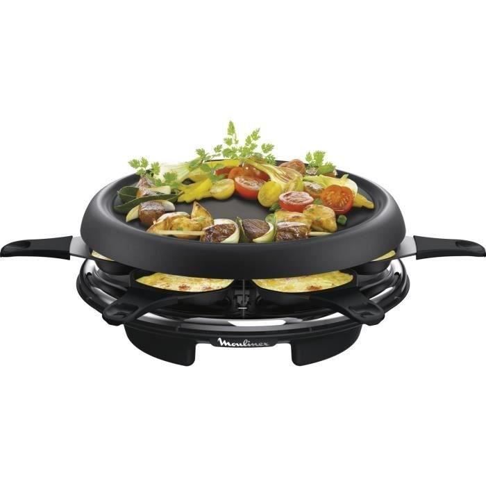 MOULINEX RE151812 Appareil à raclette multifonctions plancha et crêpes 6 Personnes Noir