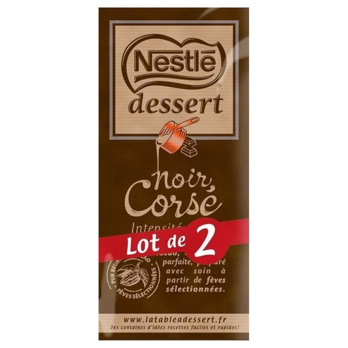 NESTLE DESSERT Tablette de Chocolat noir Corsé - 2 x 200 g