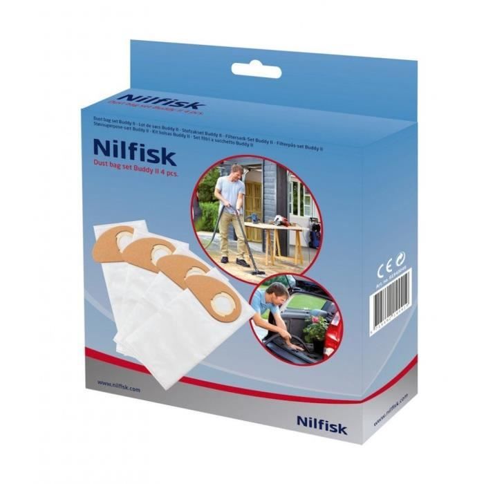 LOT DE 4 SACS SYNTHETIQUES POUR ASPIRATEUR NILFISK - BVMPIECES