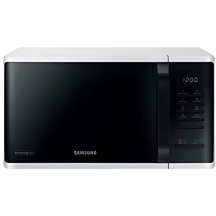 Samsung MG23K3513AW Comptoir - Micro-ondes (Comptoir, Micro-ondes grill, 23 L, 800 W, Boutons, Rotatif, Noir, Blanc)