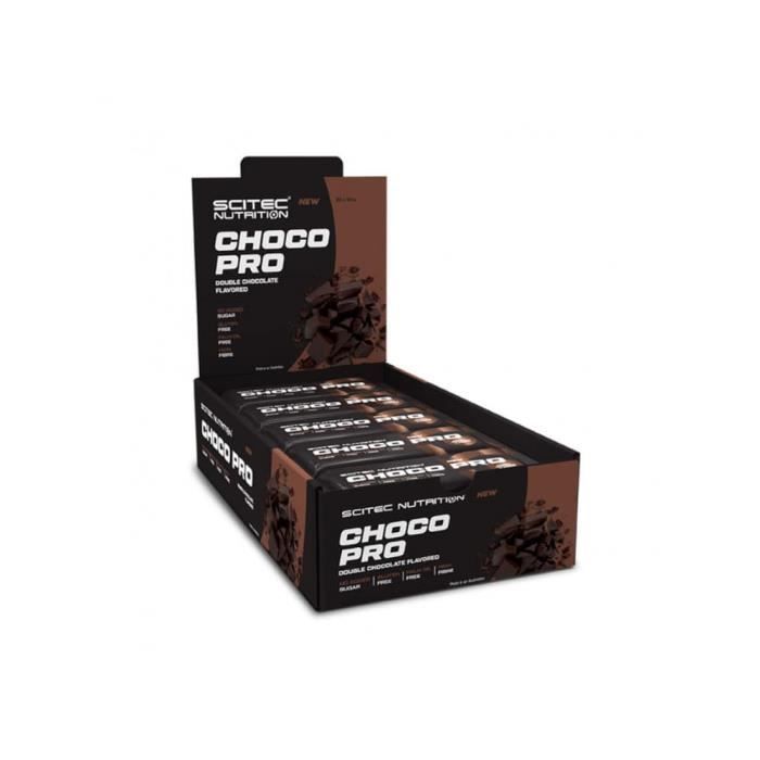 Boîte barres choco pro (20X50g) - Double Chocolat