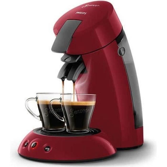 Machine à café dosette SENSEO ORIGINAL Philips HD6553/81, Booster D'arômes, Crema Pus, 1 ou 2 tasses, Rouge