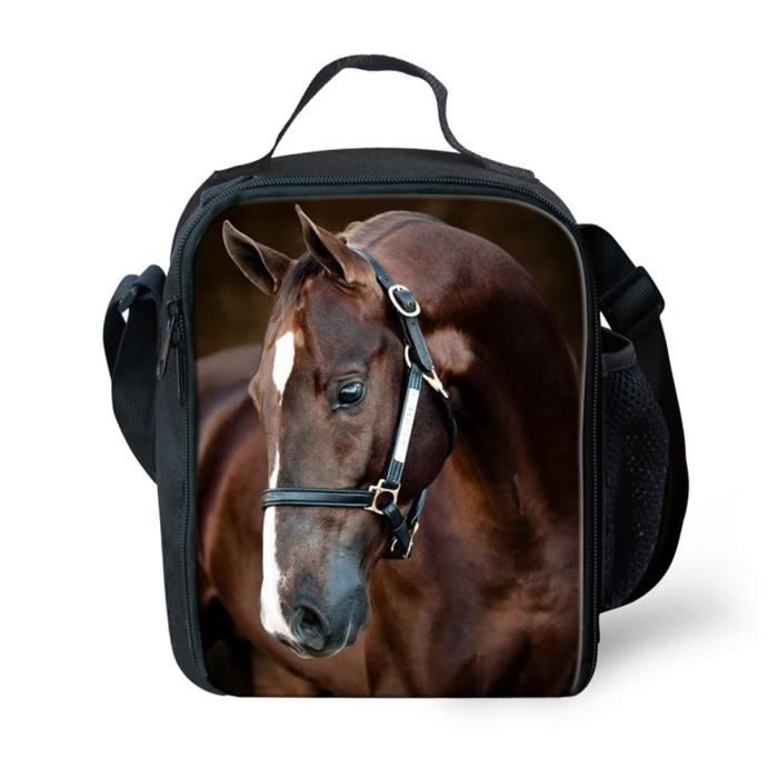 Mode Motif 3d animaux Sacs repas isotherme horse design-8
