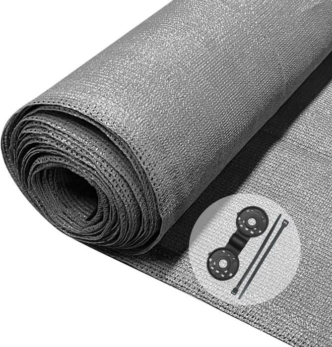 Brise Vue Occultant HDPE 90g/m² 1.8x10m Anthracite - Protection Intimité Jardin Balcon Avec Attaches Et Clips
