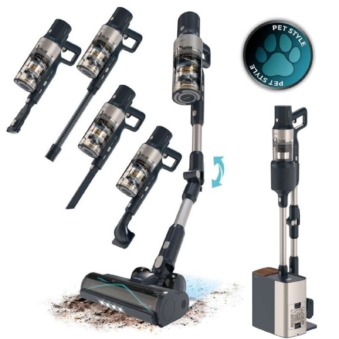 Cecotec Aspirateur Balai sans Fil Conga Rockstar 5500 Hurricane Station Pet Flex. Aspirateur sans Fil Base Auto-vidante - Cecotec