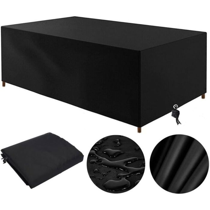 Tissting Housse Table Tennis De Table Extérieure 280x153x73cm Noire - Étanche Anti-Poussière
