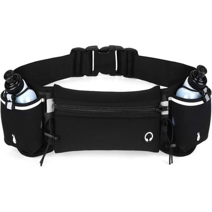 Ceinture Running Hydratation NJCXOLA - 2 Gourdes Incluses - Porte Smartphone Réglable - Sport Randonnée