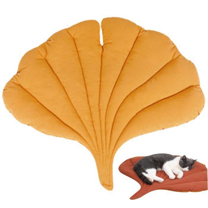 Tapis pour chat panier pour chat double face en forme de feuille tapis pour animaux de compagnie - Ginkgo